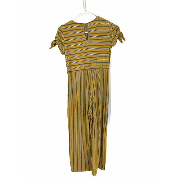 My Michelle Girl's Yellow Striped Jumpsuit Large - Picture 5 of 6